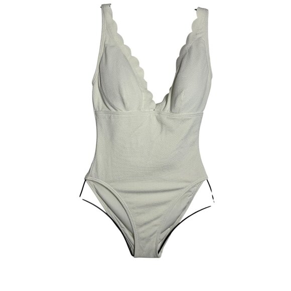 Kate Spade New York White Scalloped One-Piece Swimsuit Size Small - Picture 8 of 8